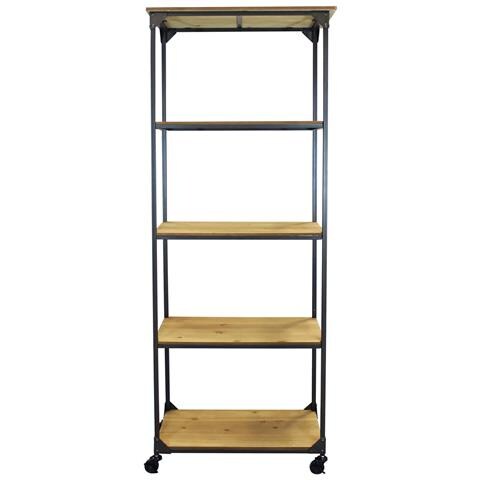Scaffale In Acciaio E Legno A 4 Ripiani Con Ruote Linea Classic - Foto 2