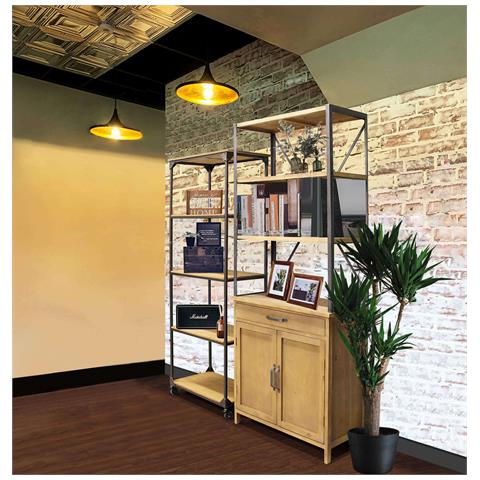 Scaffale In Acciaio E Legno A 4 Ripiani Con Ruote Linea Classic - Foto 5