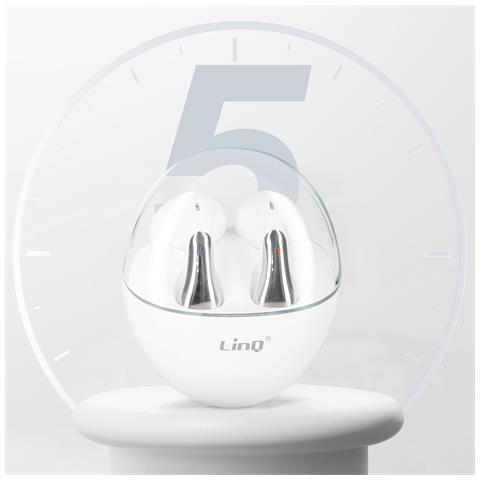 Auricolari Bluetooth In-ear Con Design A Goccia E Custodia, Bianco - Foto 2