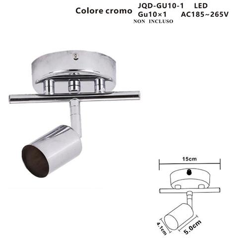 Applique Faretto Soffitto Sospensione Plaffoniera Orientabili Gu10 Led Cromato* - Foto 2