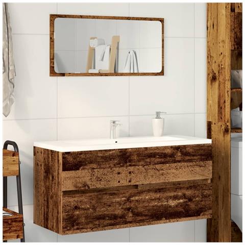 Mobile Lavabo Legno Antico 100x38,5x45 Cm In Legno Multistrato - Foto 3