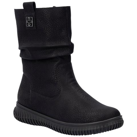 Black Casual Closed Ladies Mid Height Boots Stivaletti Pelle Sintetica Scarpe Donna Nero Eu 38, 74283-00 - Foto 1