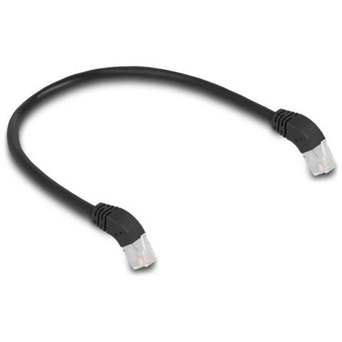 Cavo di rete RJ45 Cat. 6A S /FTP da 45° angolato verso il basso 0,5 m nero - Foto 2