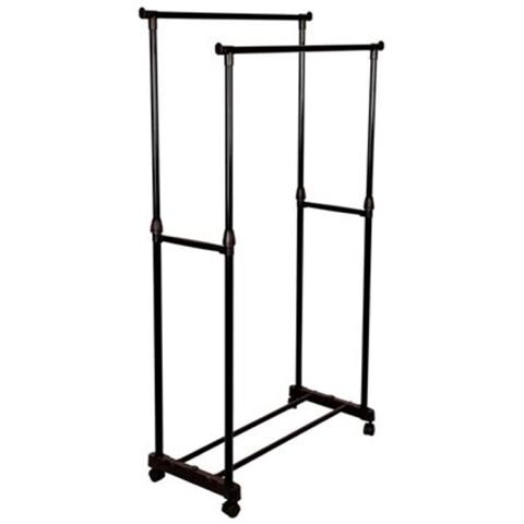 Appendiabiti Doppio Gratuito, 80x43x160 Cm, Con 2 Aste Appendiabiti - Foto 1