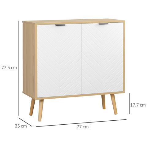Mobile Multiuso Moderno in Truciolato e Legno di Pino con Ripiano Interno Regolabile su 3 Livelli, 77x35x77.5 cm - Foto 2