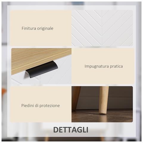 Mobile Multiuso Moderno in Truciolato e Legno di Pino con Ripiano Interno Regolabile su 3 Livelli, 77x35x77.5 cm - Foto 6