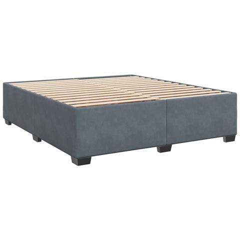 Giroletto Senza Materasso Grigio Scuro 200x200 Cm Velluto - Foto 3
