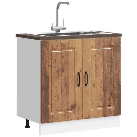 Mobile Base Lavello Kalmar Legno Vecchio 80x46x81,5 Cm - Foto 1