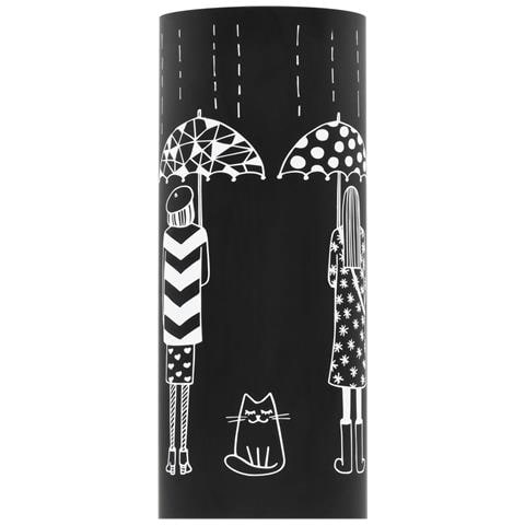 Porta Ombrelli Con Disegni Di Ragazze In Acciaio Nero - Foto 1