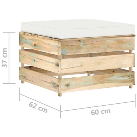 Set Salotto Da Giardino 2pz Con Cuscini Legno Impregnato Verde - Foto 8