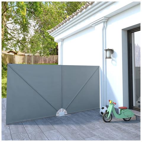 Tenda Laterale Per Terrazza Pieghevole Grigio 300x150 Cm - Foto 8