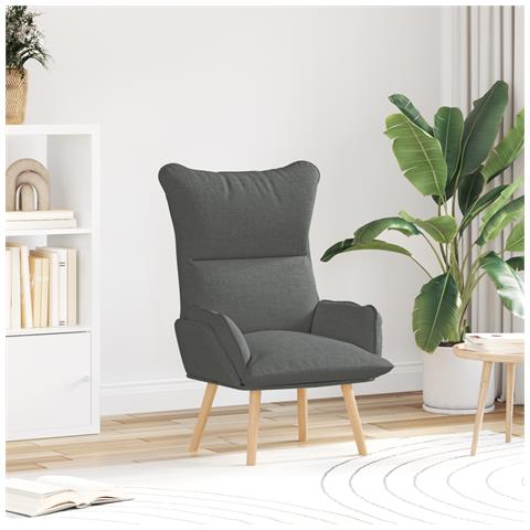 Poltrona Rilassante in Tessuto Grigio Scuro - Foto 2