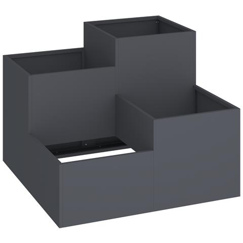 Fioriera da Giardino 80x80x60 cm Acciaio Antracite - Foto 1