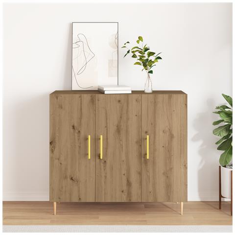 Sideboard Artisan Oak 90x34x80 cm in Legno Ingegnerizzato - Foto 2