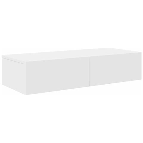 Scaffale a Parete con Cassetti Bianco 80x33x17 cm in Truciolato - Foto 1