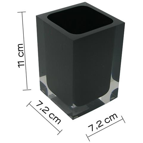 Portaspazzolini D'appoggio In Resina Ra98 Serie Rainbow Nero - Foto 2