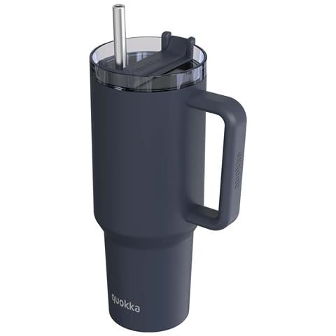 Bicchiere Termico 950 Ml Con Cannuccia E Manico Ergonomico, Grafite - Foto 1