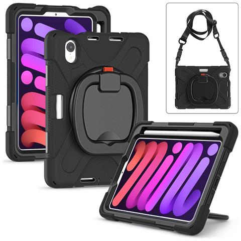 Custodia Per Ipad Mini 6 8.3"" Girevole Cavalletto E Alloggiamento Per Stilo Nera - Foto 2
