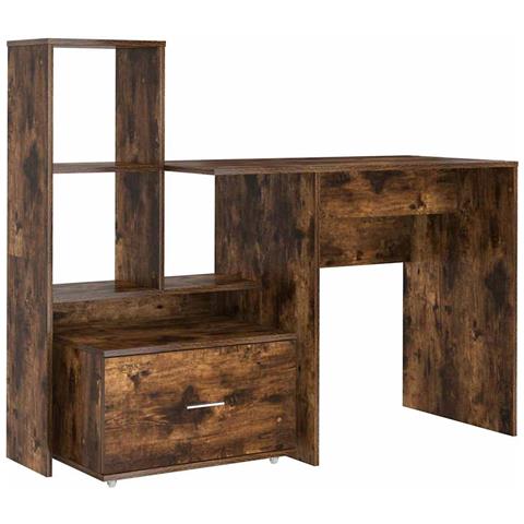 Scrivania Rovere fumo 131.5 x 50 x 106.5 cm Legno multistrato - Foto 1