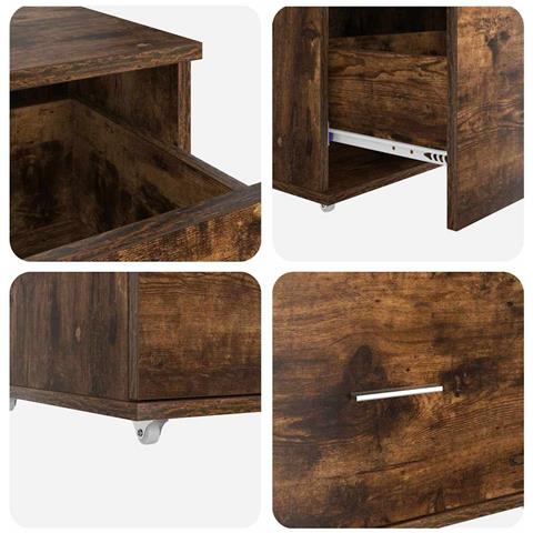 Scrivania Rovere fumo 131.5 x 50 x 106.5 cm Legno multistrato - Foto 9