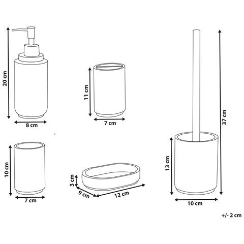 Set Da 5 Accessori Per Il Bagno Huarmey Grigio Chiaro - Foto 6