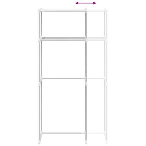 Mensola per lavatrice Bianco 63 x 27 x 136 cm Alluminio - Foto 9