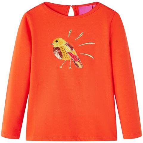 Maglietta da Bambina Maniche Lunghe Arancione Scuro 92 - Foto 1