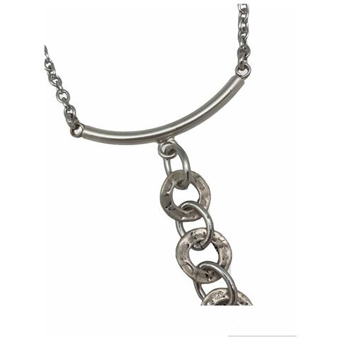 Collana A Cascata Con Cerchi Placcati Argento - Foto 4