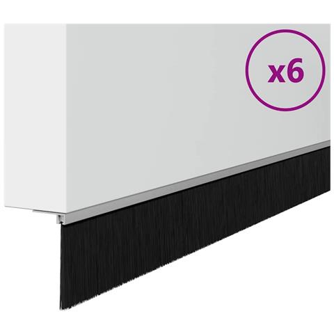 Spazzole per porte autoadesive 6 pcs Argento 100 cm - Foto 1