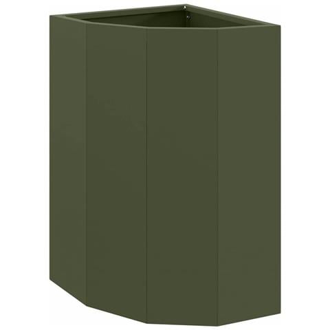 Vaso d'angolo Oliver verde 30 x 30 x 50 cm Acciaio - Foto 1