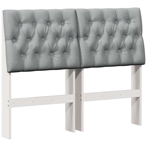 Testiera imbottita Grigio chiaro 120 cm Pino massello - Foto 1