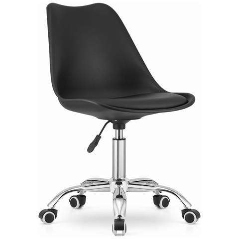 Sedia da lavoro per bambini regolabile in altezza, nera - Foto 5