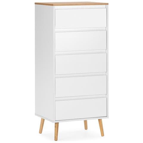 Cassettiera Alta Desi 5 Cassetti Colore Bianco - Foto 1