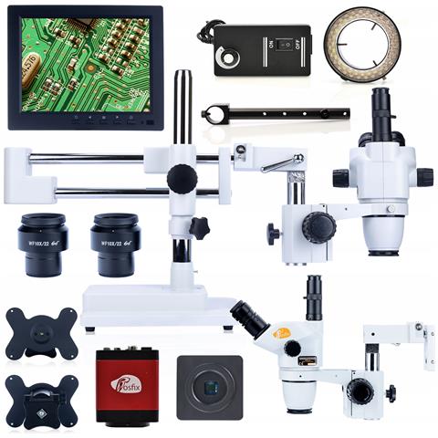 Mikroscopio Stereoscopico Trinoculare Moon Pro Msmp-t-sdms1-6745 - Set Con Camera Draco Red Pro 2mp, Display 8"", Illuminatore Led Regolabile | Alta Qualità Ottica, Zoom 6.7x-45x, Uso Professionale - Foto 1