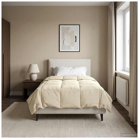 Duvet Invernale Trapuntato Crema 135 x 220 cm Microfibra - Foto 2