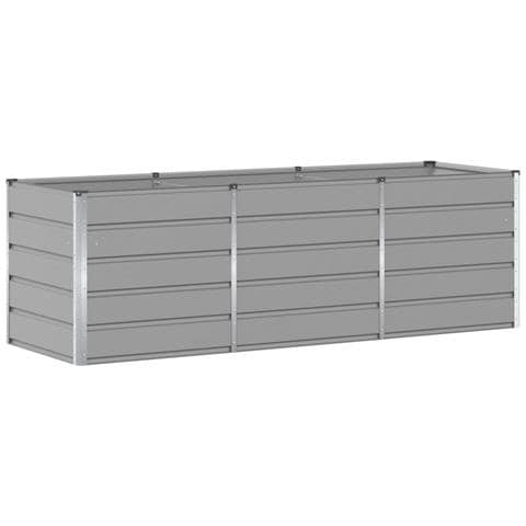 Fioriera Grigio chiaro 240 x 80 x 75 cm Acciaio - Foto 1