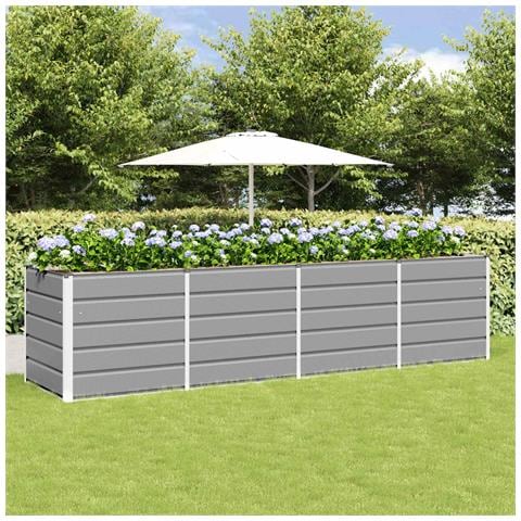 Fioriera Grigio chiaro 240 x 80 x 75 cm Acciaio - Foto 2