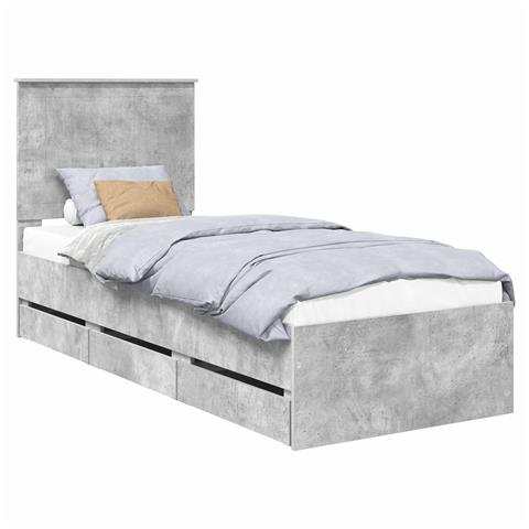Struttura del letto con cassetto Grigio cemento 75 x 190 cm - Foto 1