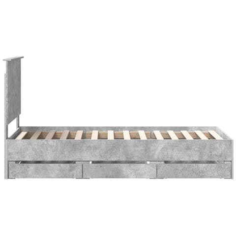 Struttura del letto con cassetto Grigio cemento 75 x 190 cm - Foto 9