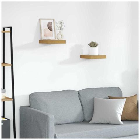 Scaffale da parete 2 pcs Beige 23 x 23,5 x 4 cm - Foto 2