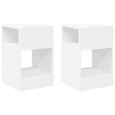 Tavolino 2 pcs Bianco 30,5 x 30 x 45 cm Legno multistrato - Foto 1