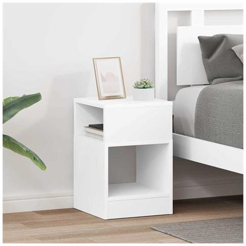 Tavolino 2 pcs Bianco 30,5 x 30 x 45 cm Legno multistrato - Foto 2