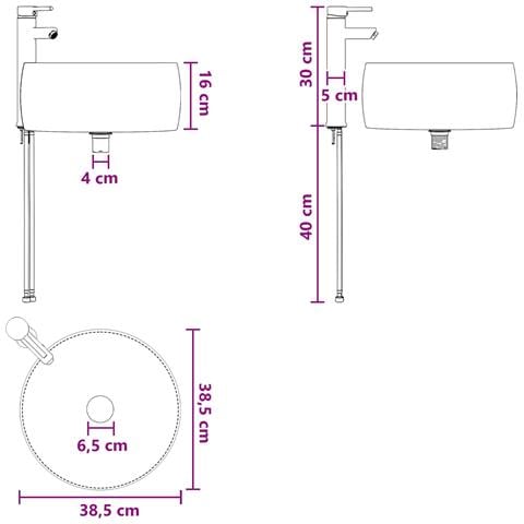 Mobile lavabo da parete Rovere Fumo 49 x 44,5 x 66 cm - Foto 8