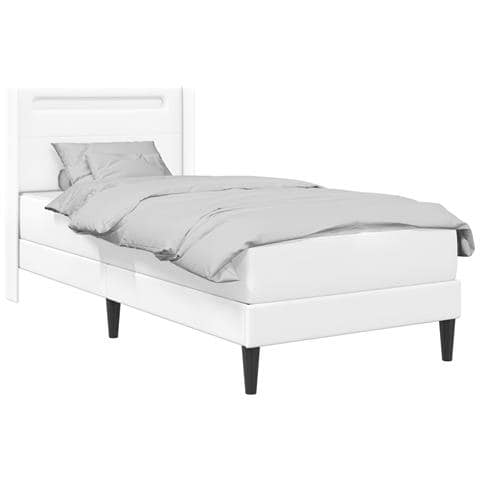 Struttura letto con materasso Bianco 90 x 200 cm Similpelle - Foto 1