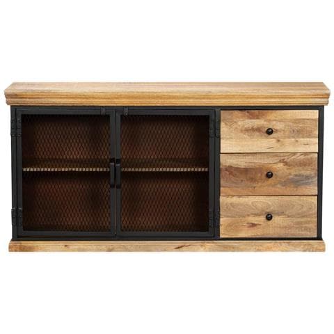 Credenza 150x40x75 cm in Legno Massello di Mango - Foto 2