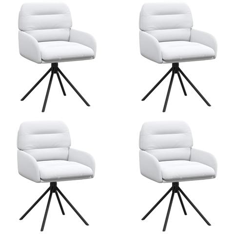 Sedie da pranzo girevoli 4 pcs Similpelle Bianco - Foto 1