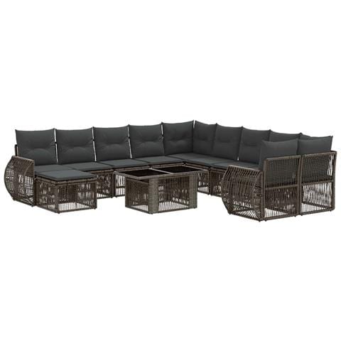 Set Divano da Giardino 12 pz Grigio e Grigio Scuro polyrattan - Foto 1