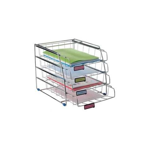 portacorrispondenza cor4f 4 ripiani scorrevoli in metallo alba - Foto 1