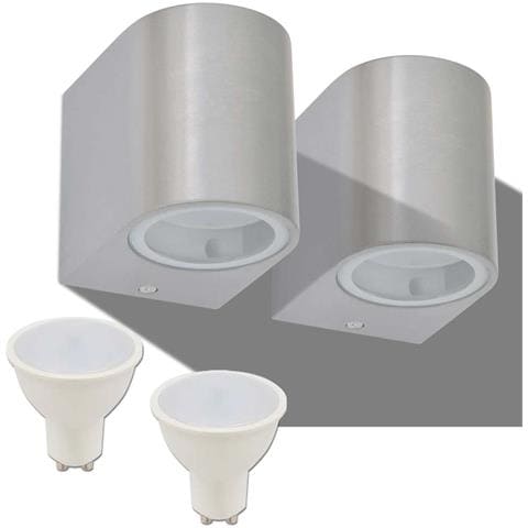 Applique Led Rotonda Da Parete Per Esterno 2pz. Proiezione Verso Il Basso - Foto 3