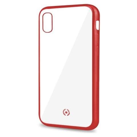 Cover Laser Matt in TPU per Iphone XS Colore Trasparente / Rosso - Foto 1